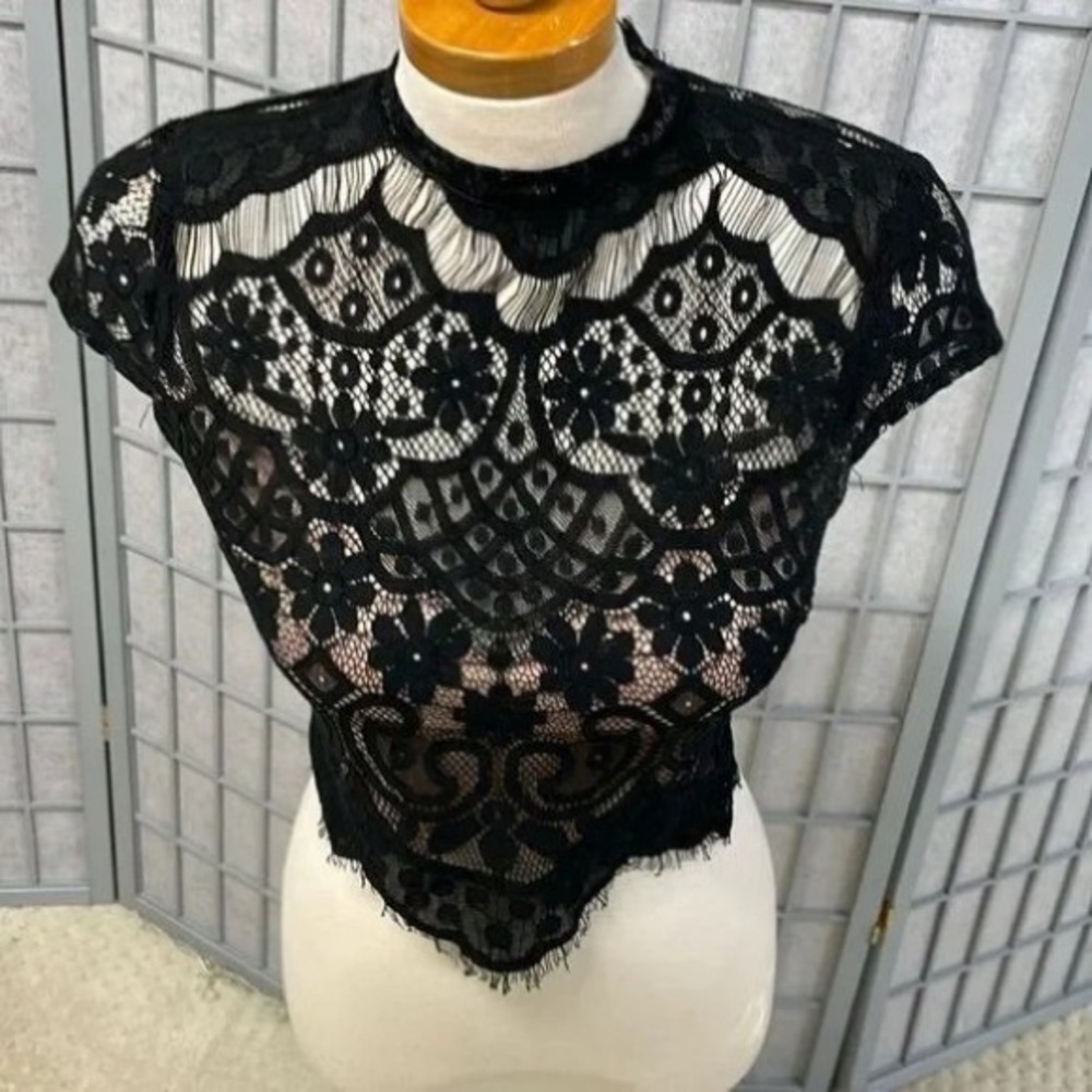 Elegant Black Lace Top